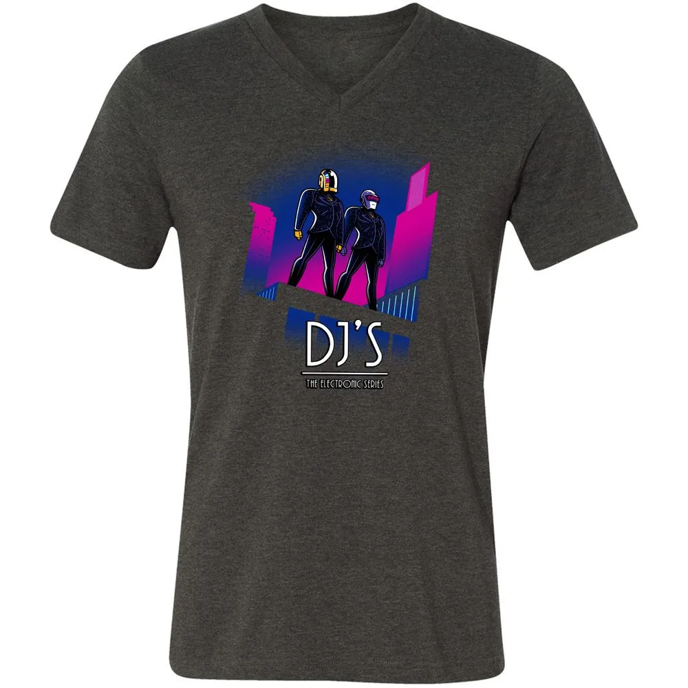 Unisex V-Neck T-Shirt - 4XWQ2HG3 - Dark Grey Heather - 8