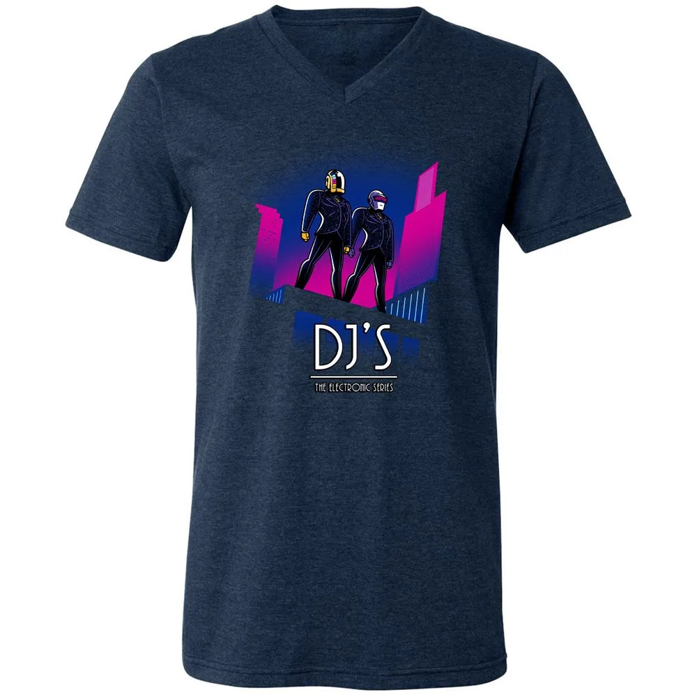 Unisex V-Neck T-Shirt - 4XWQ2HG3 - Heather Navy - 15