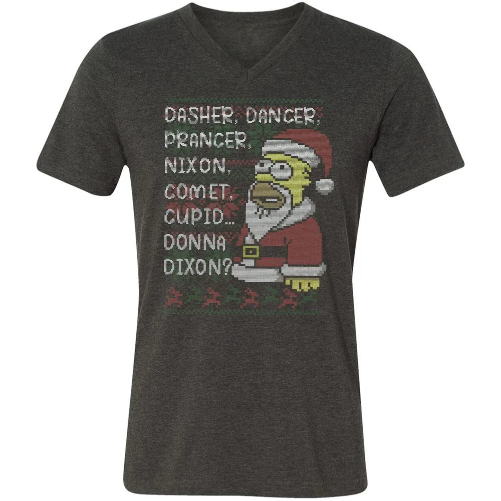 Unisex V-Neck T-Shirt - XU99ZG5J - Dark Grey Heather - 8