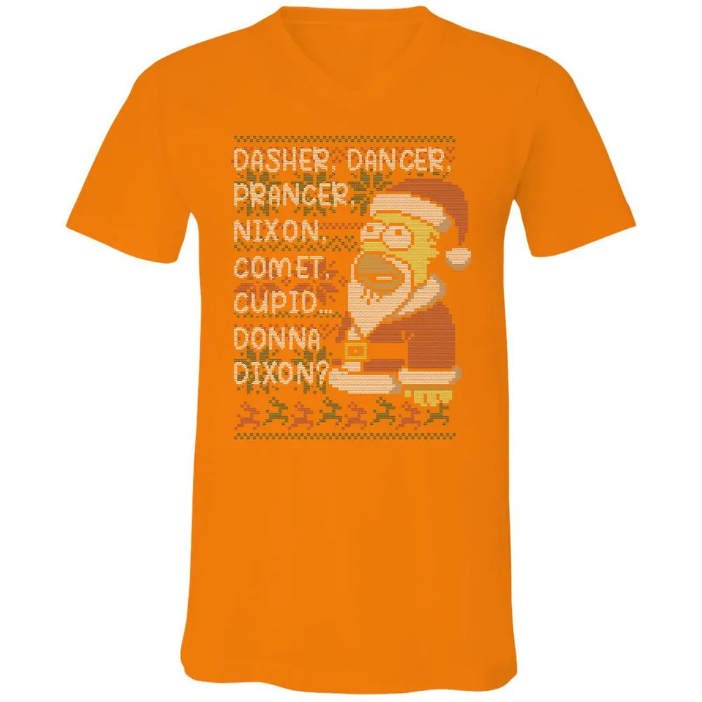 Unisex V-Neck T-Shirt - XU99ZG5J - Orange - 11