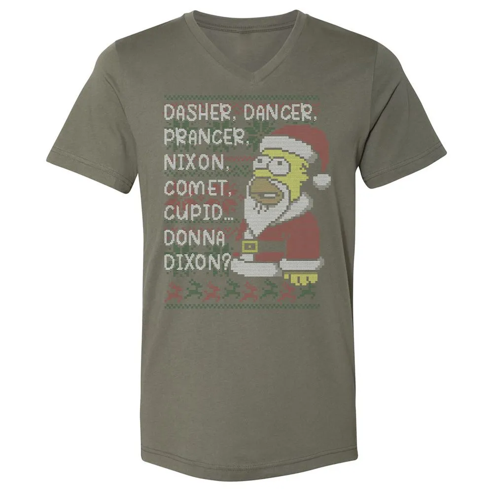 Unisex V-Neck T-Shirt - XU99ZG5J - Military Green - 10