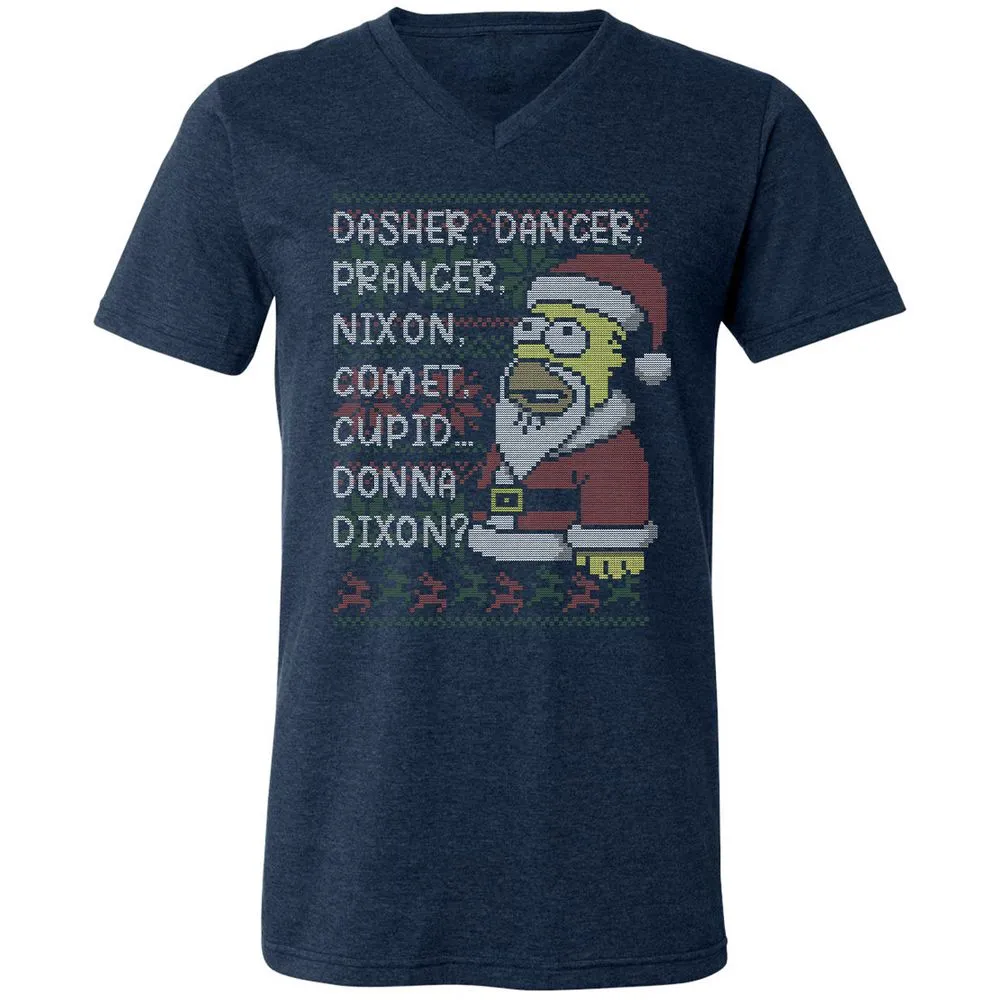 Unisex V-Neck T-Shirt - XU99ZG5J - Heather Navy - 15