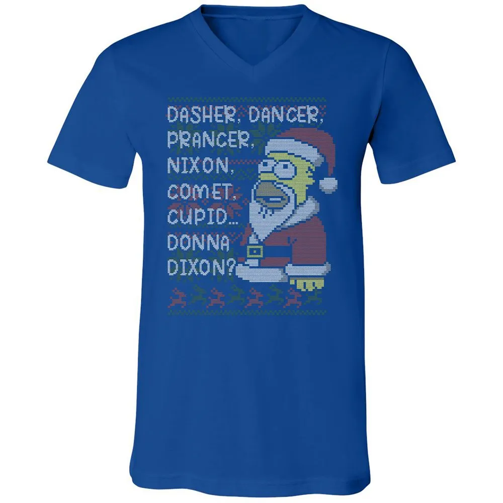 Unisex V-Neck T-Shirt - XU99ZG5J - True Royal - 4
