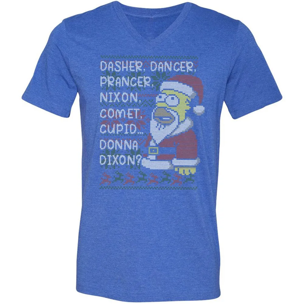 Unisex V-Neck T-Shirt - XU99ZG5J - Heather True Royal - 14