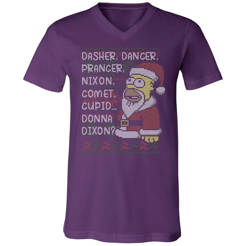 Unisex V-Neck T-Shirt - XU99ZG5J - Team Purple - 9