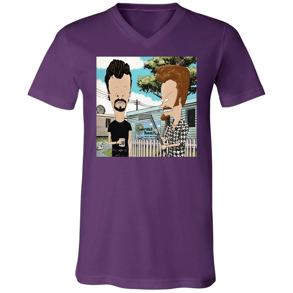 Unisex V-Neck T-Shirt - RGEPDWUW - Team Purple - 9