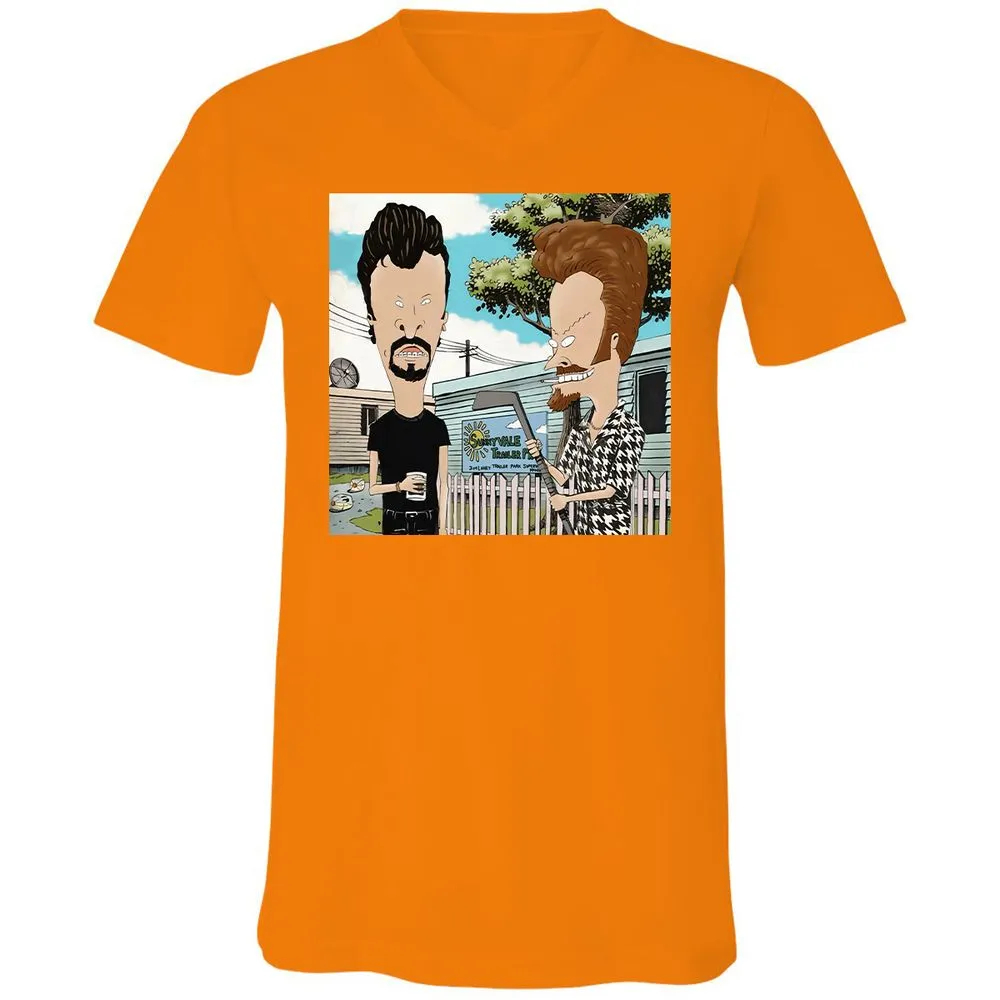 Unisex V-Neck T-Shirt - RGEPDWUW - Orange - 11