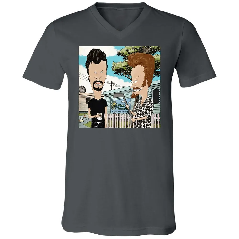 Unisex V-Neck T-Shirt - RGEPDWUW - Asphalt - 12