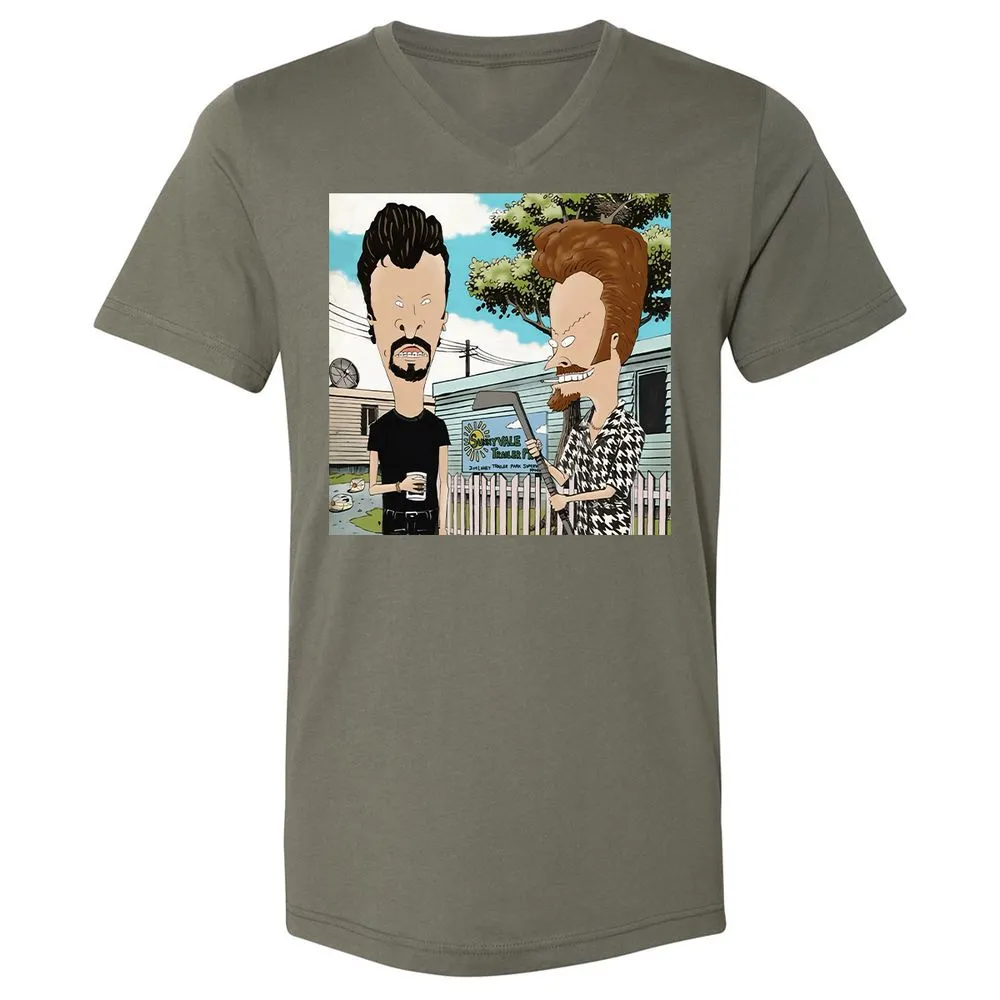 Unisex V-Neck T-Shirt - RGEPDWUW - Military Green - 10