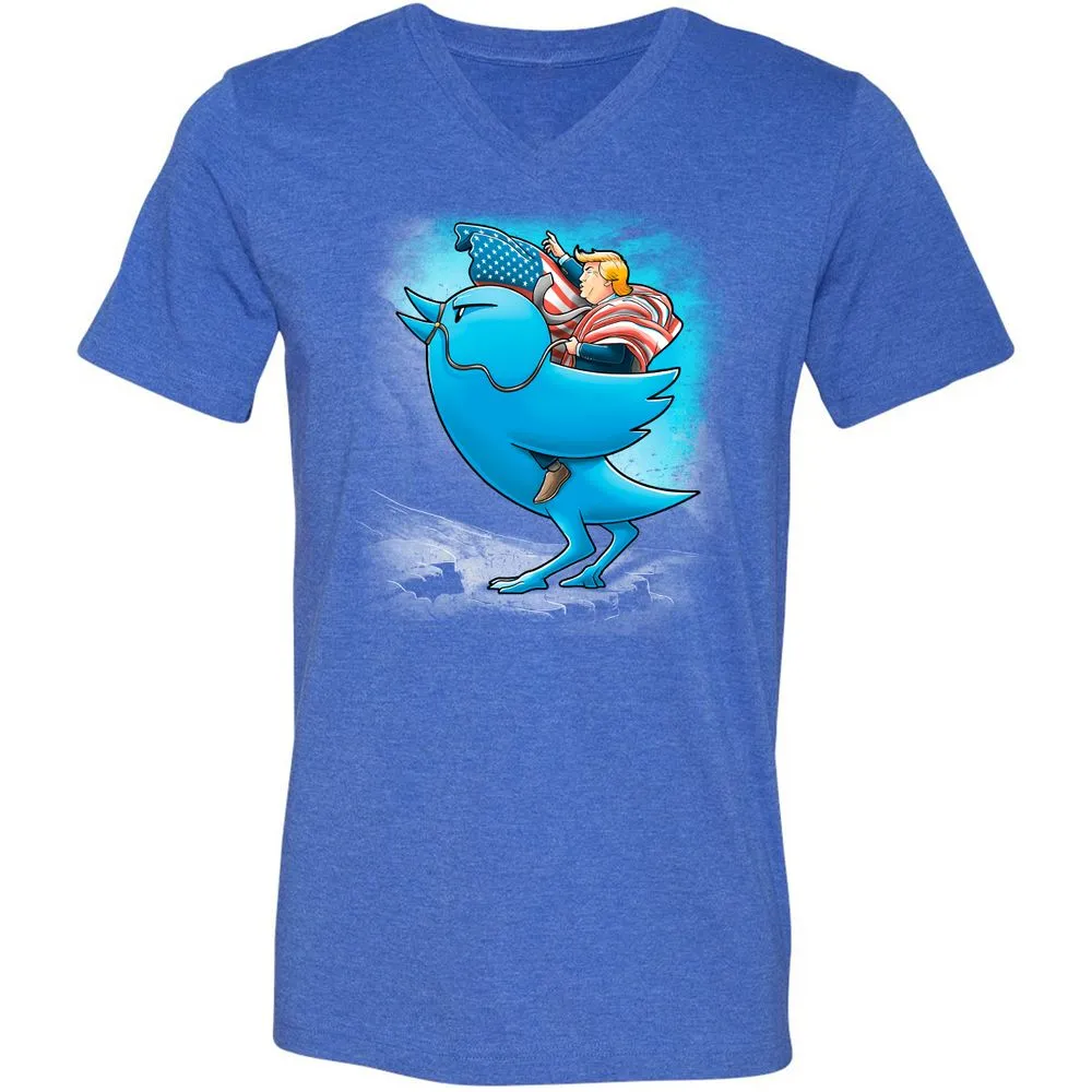 Unisex V-Neck T-Shirt - H519J8C6 - Heather True Royal - 14