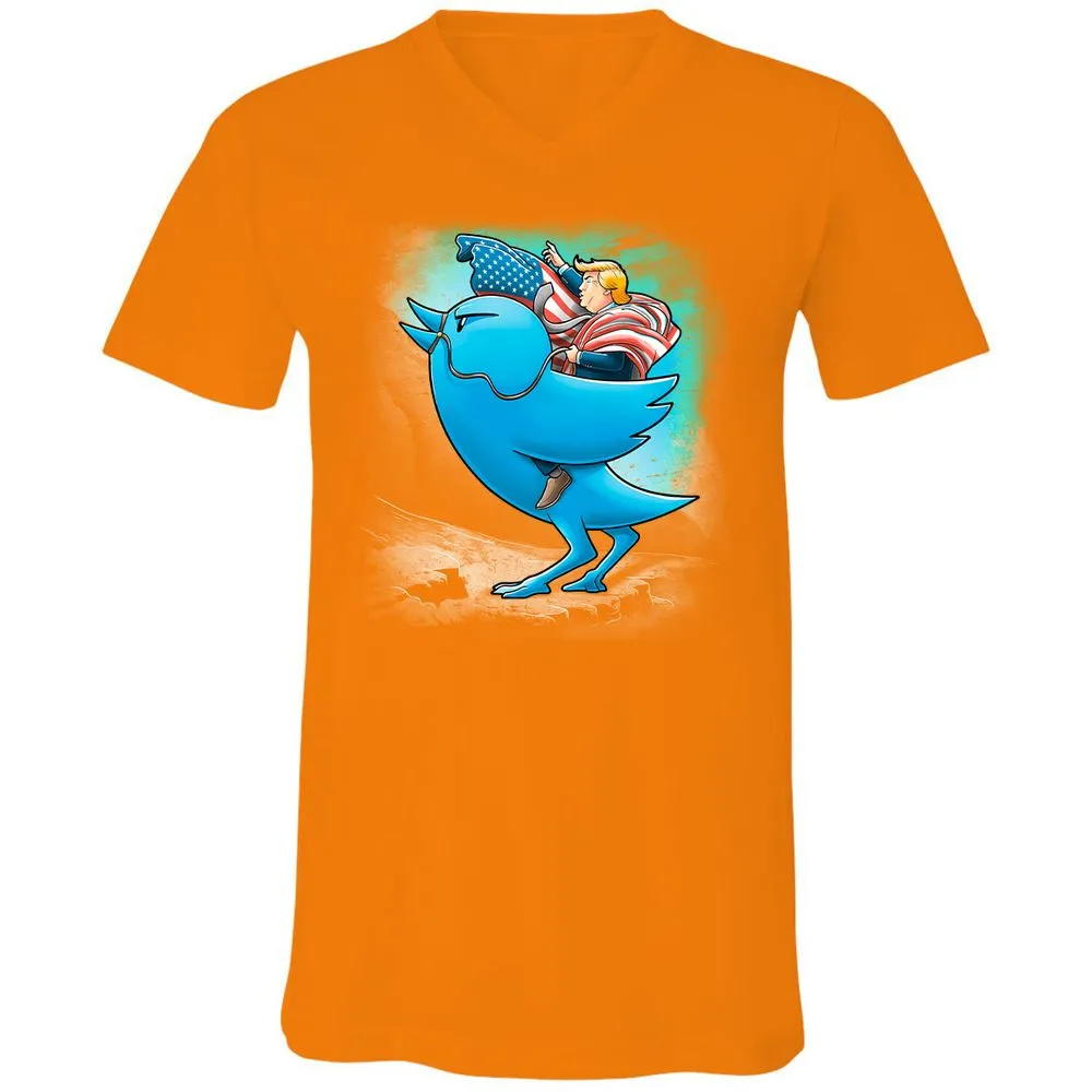 Unisex V-Neck T-Shirt - H519J8C6 - Orange - 11