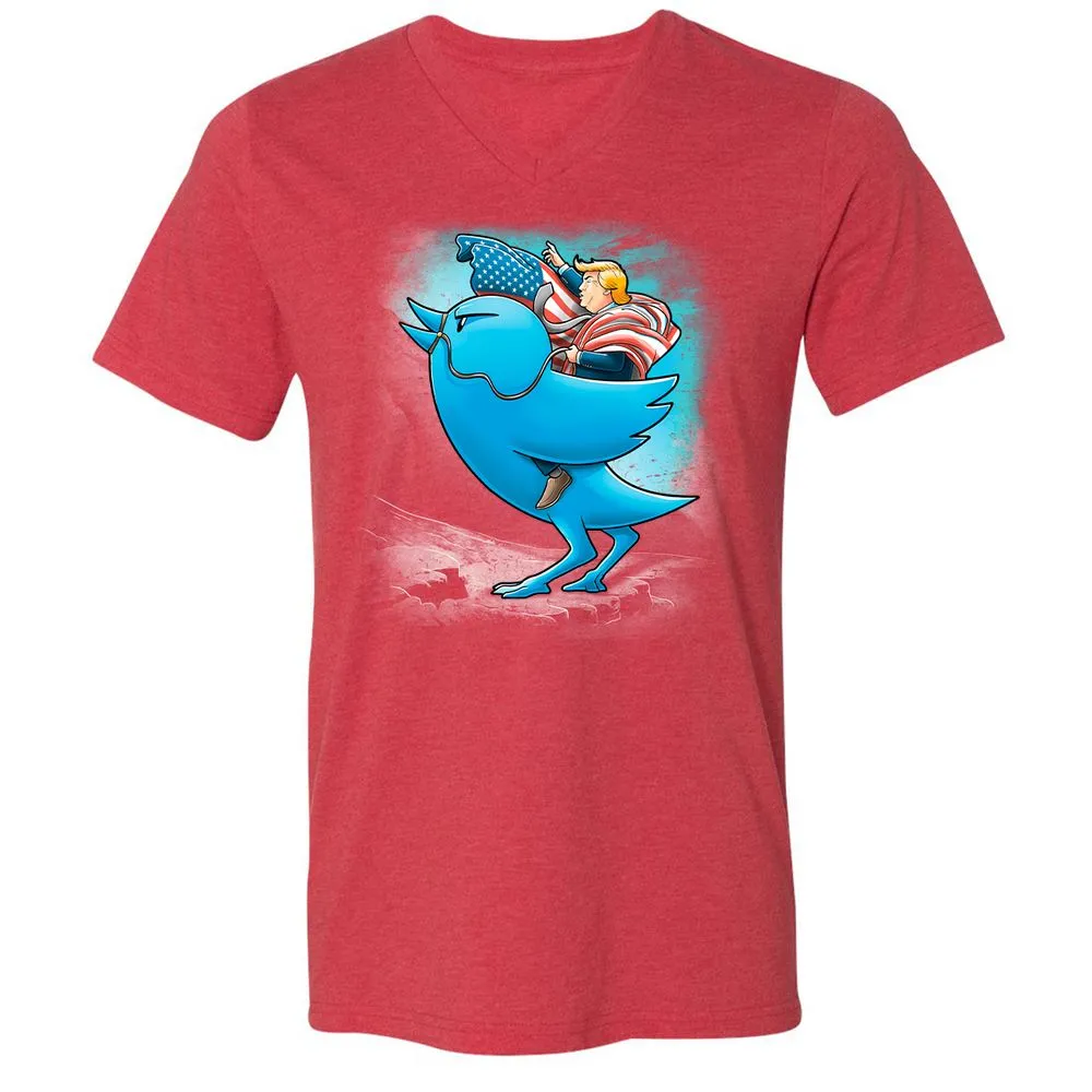 Unisex V-Neck T-Shirt - H519J8C6 - Heather Red - 16