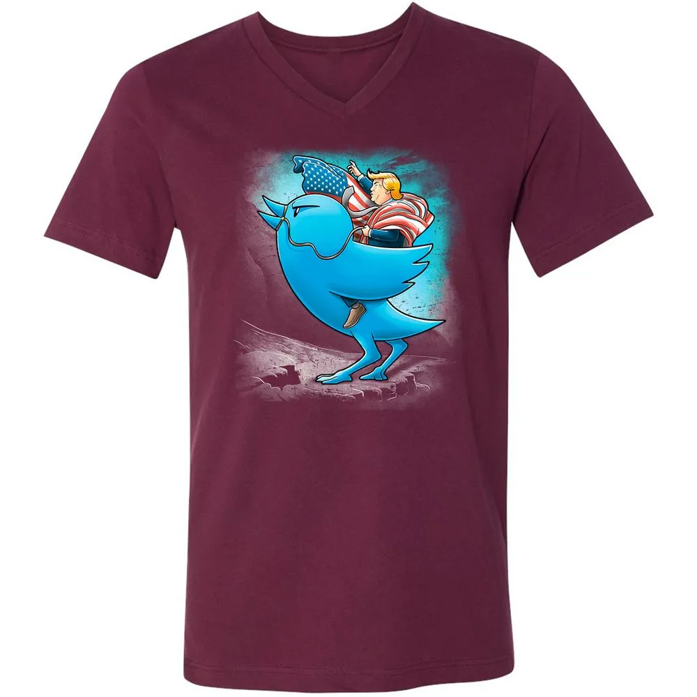 Unisex V-Neck T-Shirt - H519J8C6 - Maroon - 6