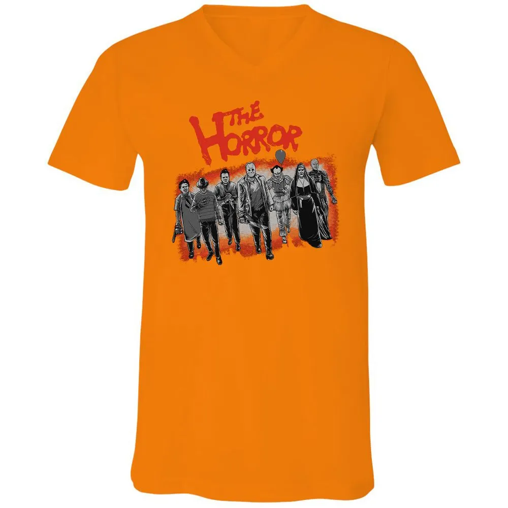 Unisex V-Neck T-Shirt - 8DR5U29R - Orange - 11