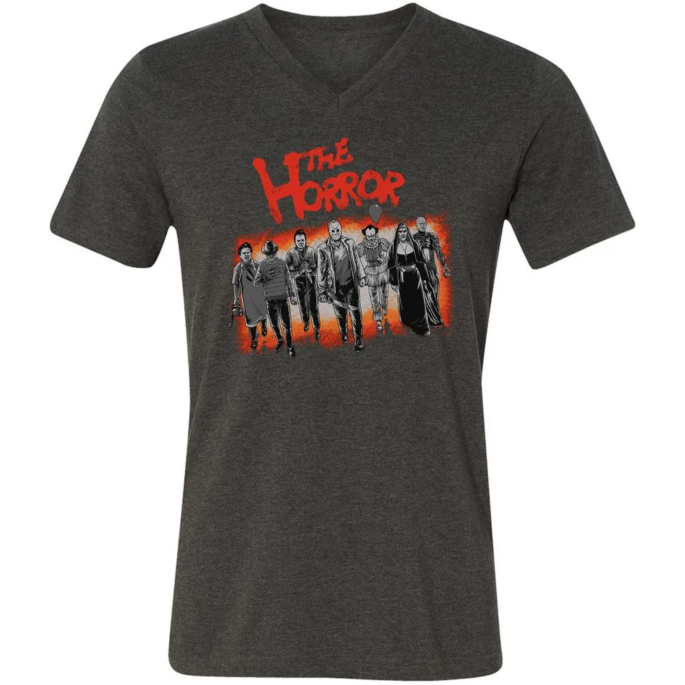 Unisex V-Neck T-Shirt - 8DR5U29R - Dark Grey Heather - 8