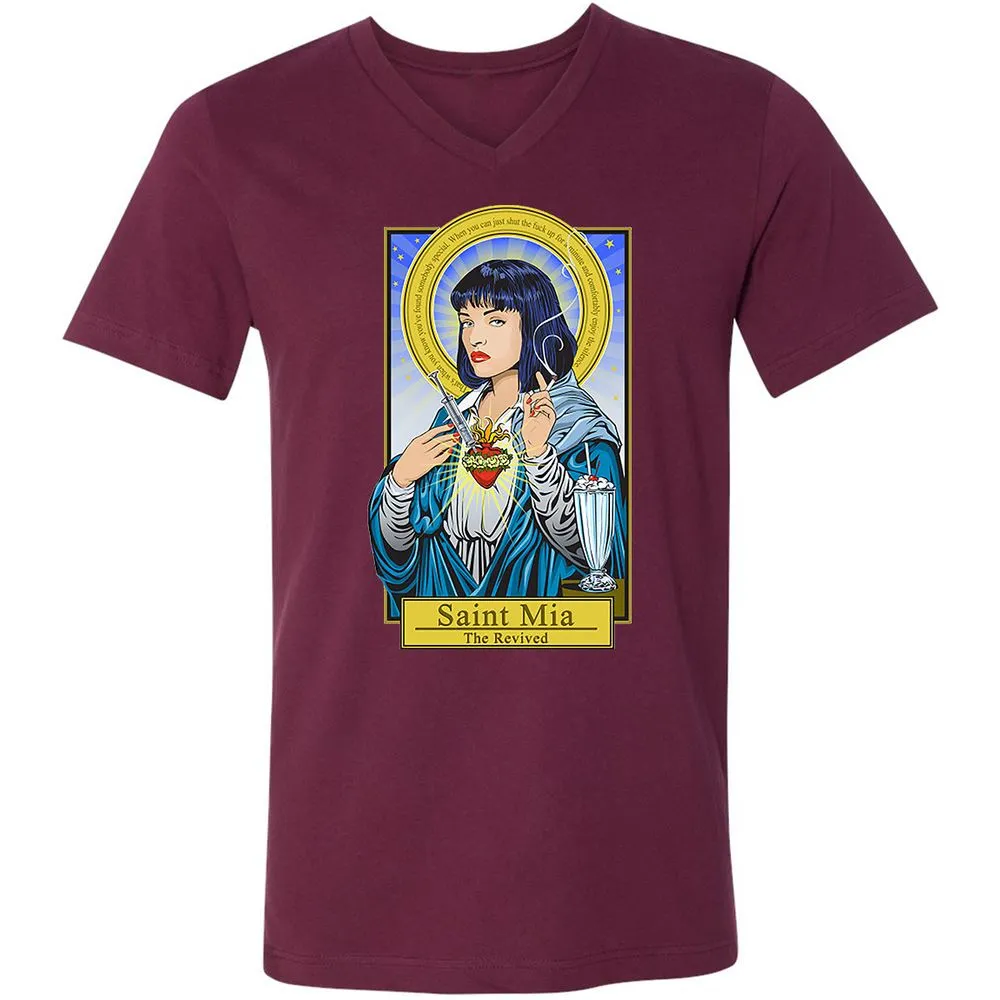 Unisex V-Neck T-Shirt - 1NZ6XVTB - Maroon - 6