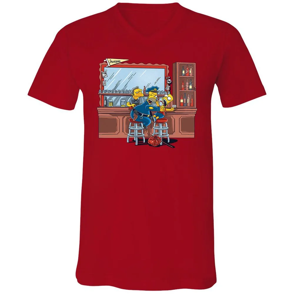 Unisex V-Neck T-Shirt - G68N91D2 - Red - 3