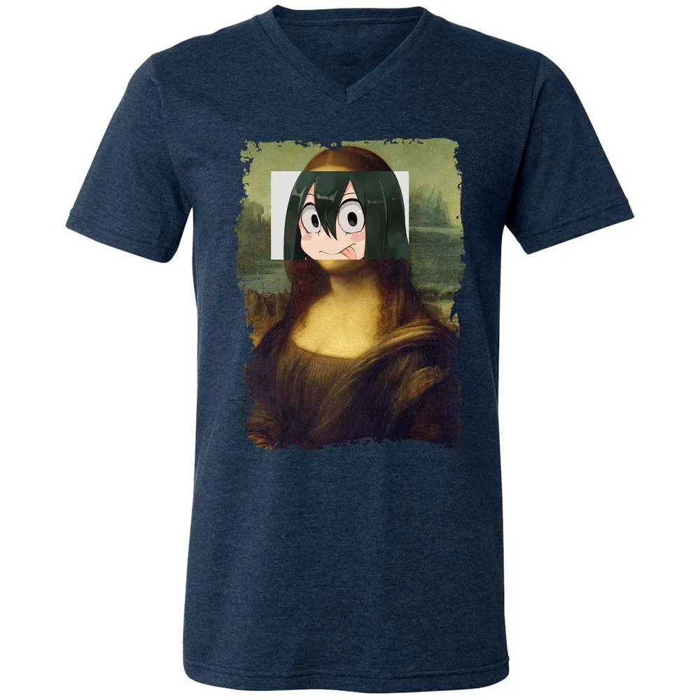 Unisex V-Neck T-Shirt - 98CW6DN1 - Heather Navy - 15