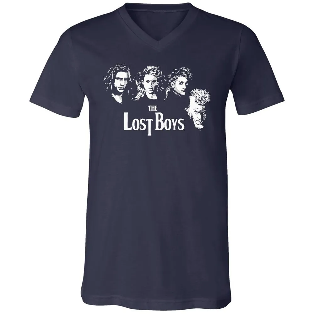 Unisex V-Neck T-Shirt - LMQCAUZQ - Navy - 2