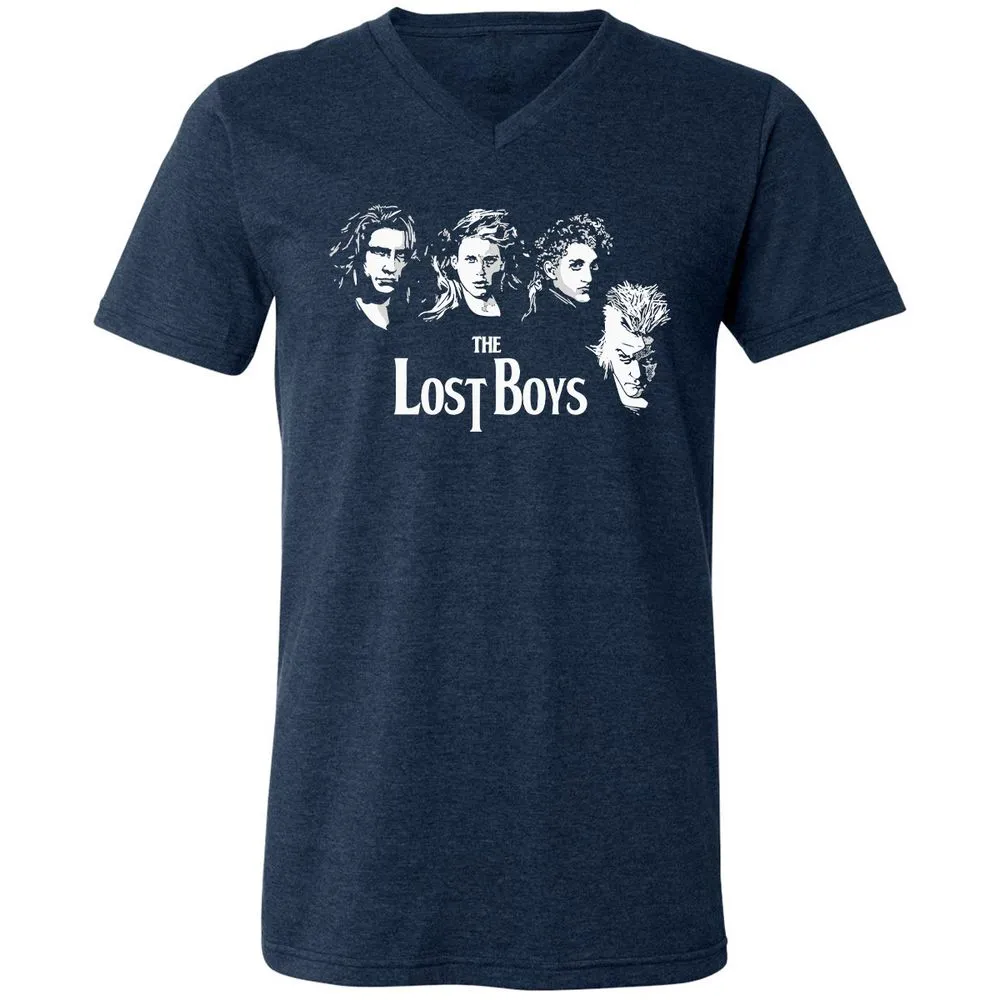 Unisex V-Neck T-Shirt - LMQCAUZQ - Heather Navy - 15