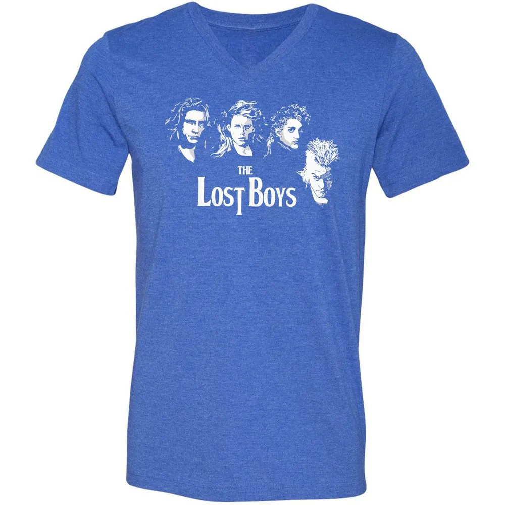 Unisex V-Neck T-Shirt - LMQCAUZQ - Heather True Royal - 14