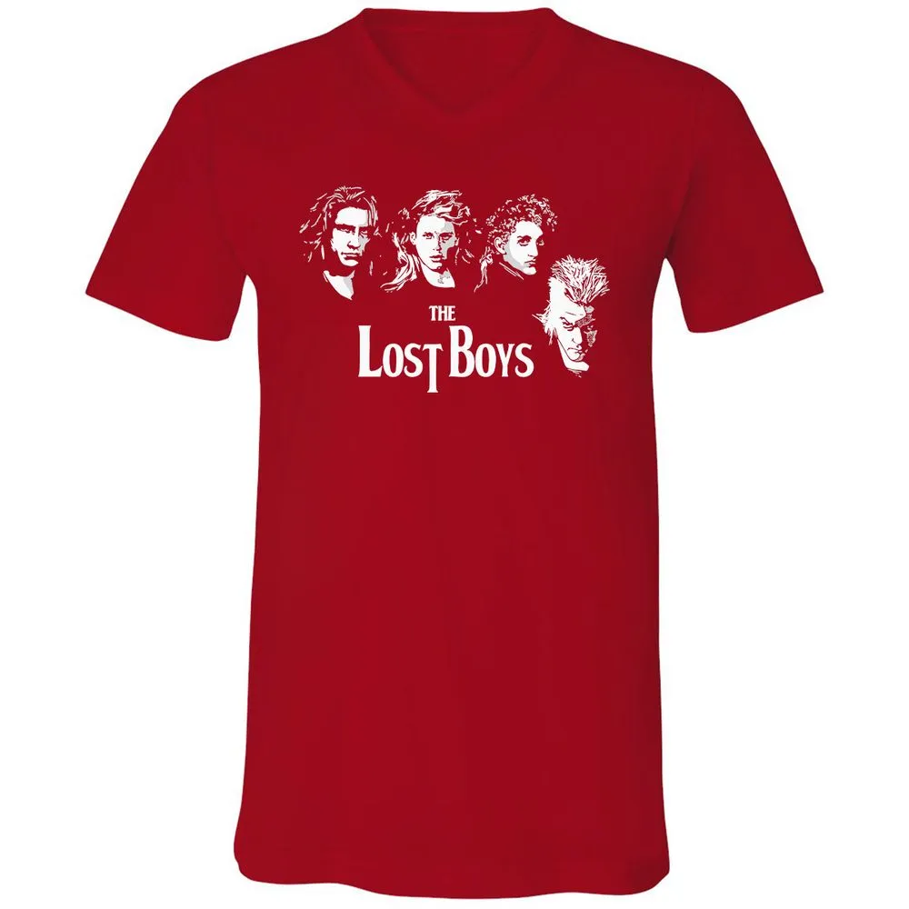 Unisex V-Neck T-Shirt - LMQCAUZQ - Red - 3