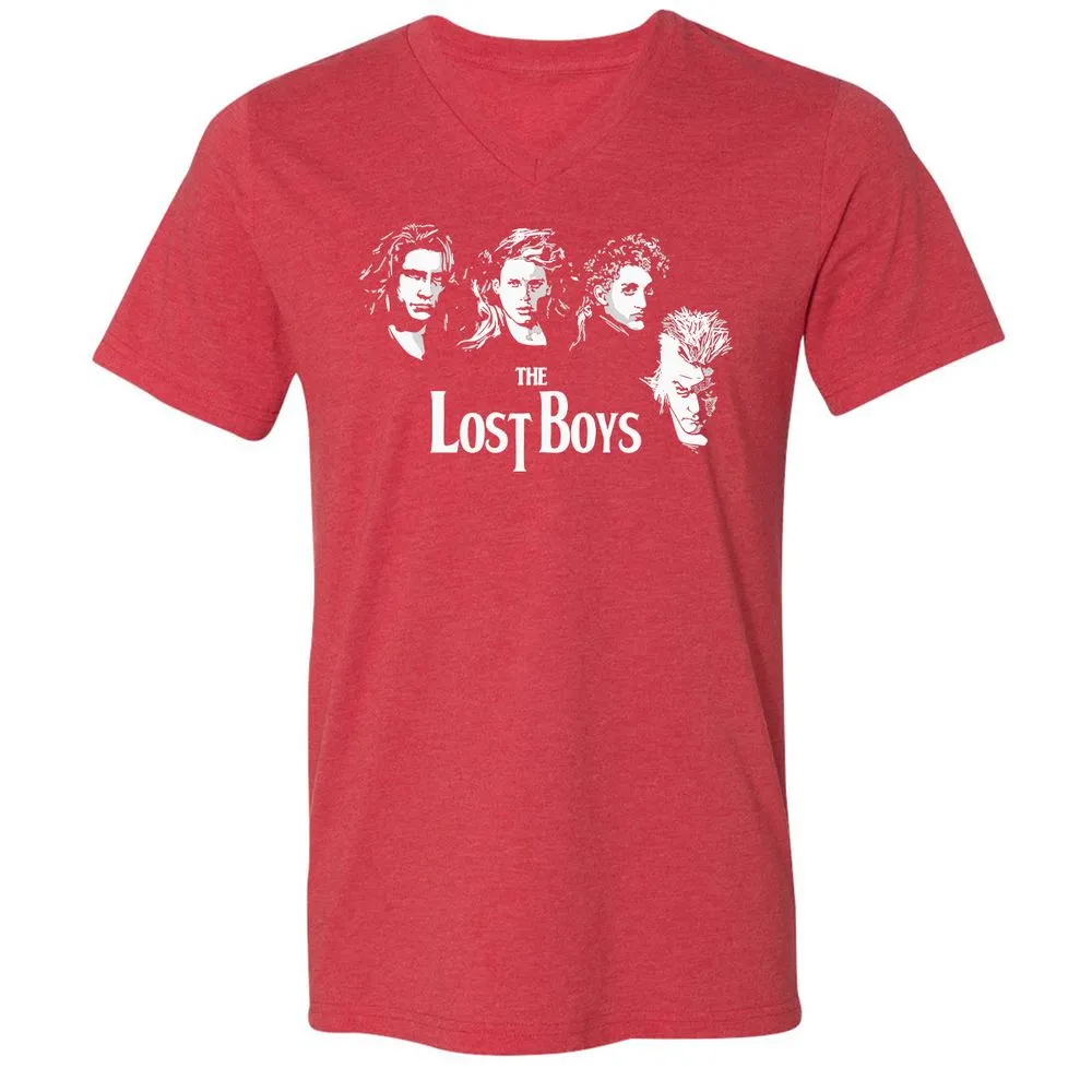 Unisex V-Neck T-Shirt - LMQCAUZQ - Heather Red - 16