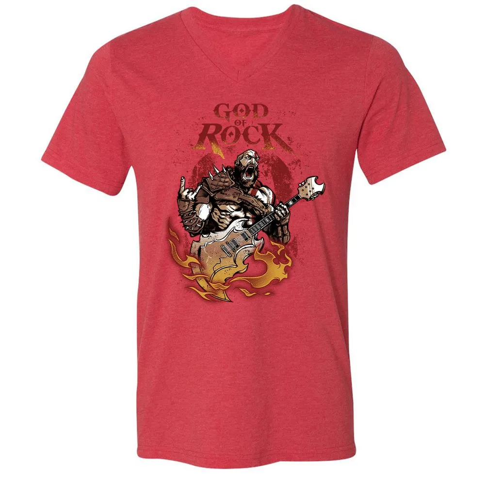 Unisex V-Neck T-Shirt - SBX6R4FP - Heather Red - 16