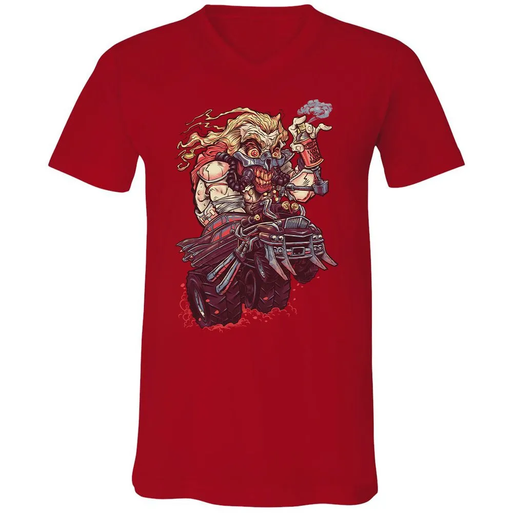 Unisex V-Neck T-Shirt - HW6J1GAG - Red - 3