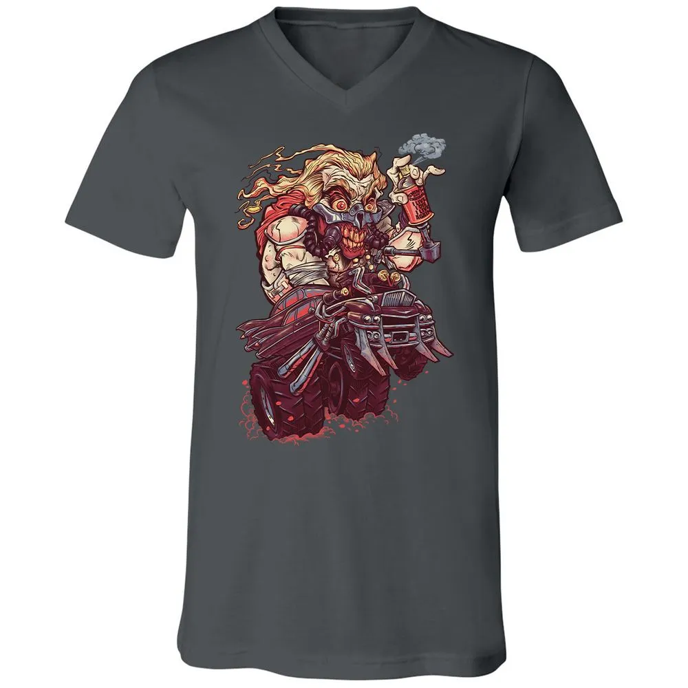 Unisex V-Neck T-Shirt - HW6J1GAG - Asphalt - 12