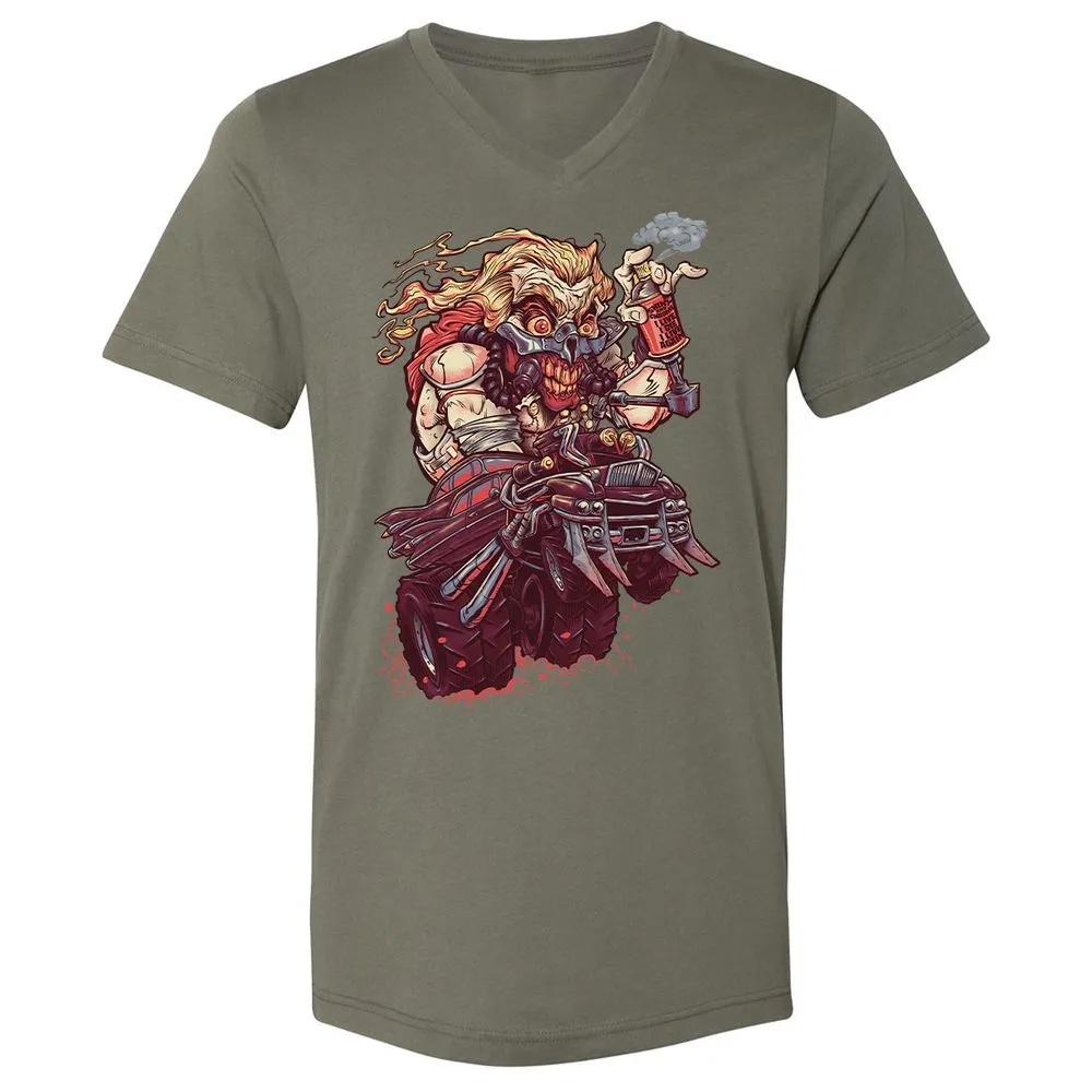 Unisex V-Neck T-Shirt - HW6J1GAG - Military Green - 10