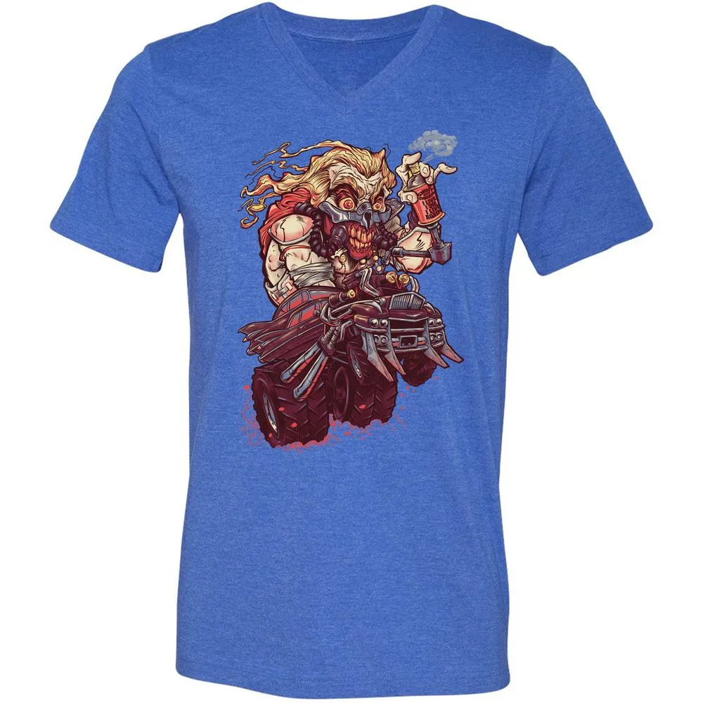 Unisex V-Neck T-Shirt - HW6J1GAG - Heather True Royal - 14
