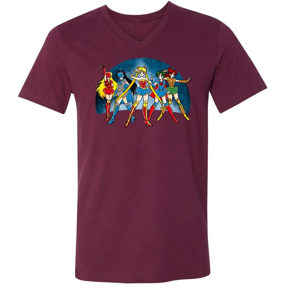 Unisex V-Neck T-Shirt - GTLCLLY7 - Maroon - 6