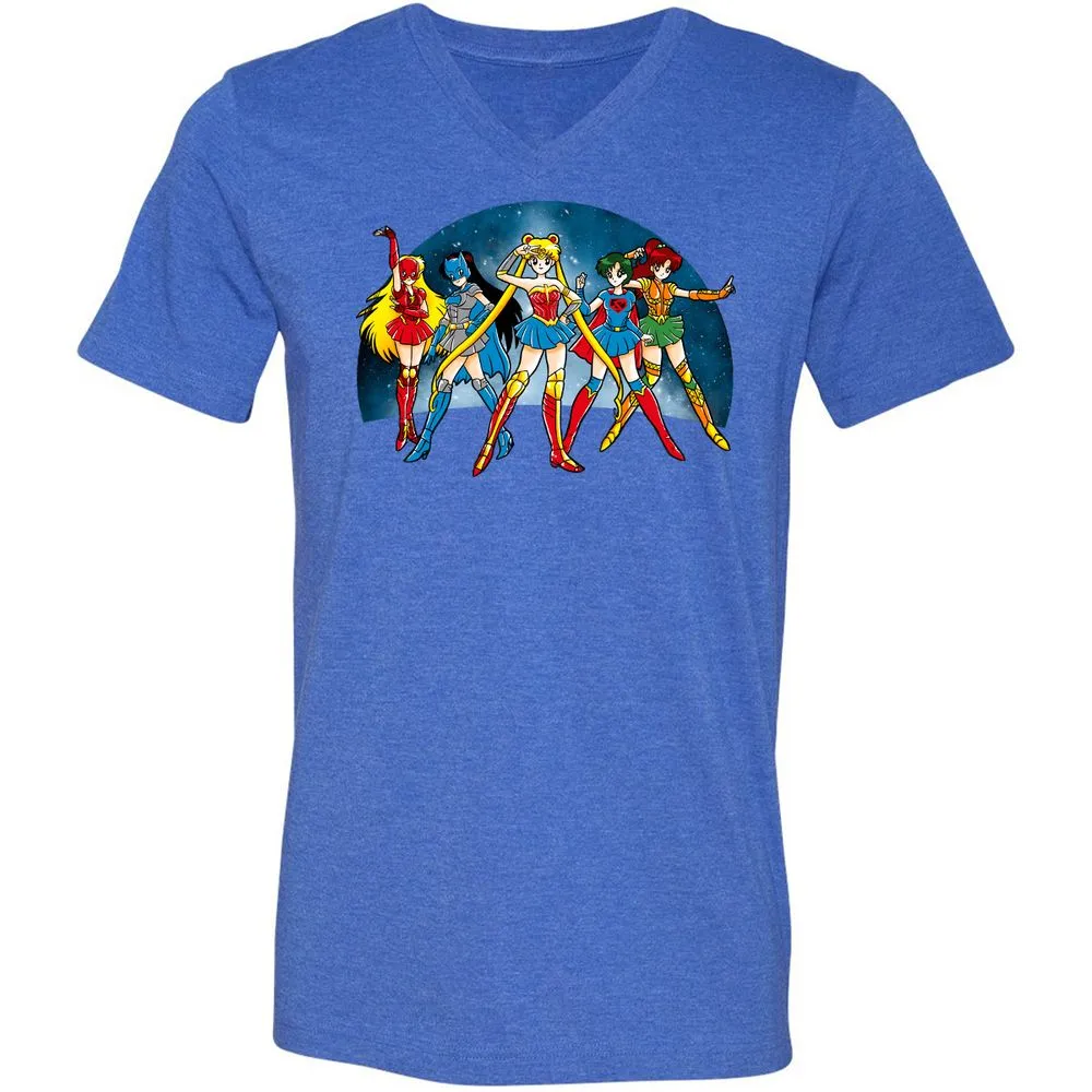 Unisex V-Neck T-Shirt - GTLCLLY7 - Heather True Royal - 14