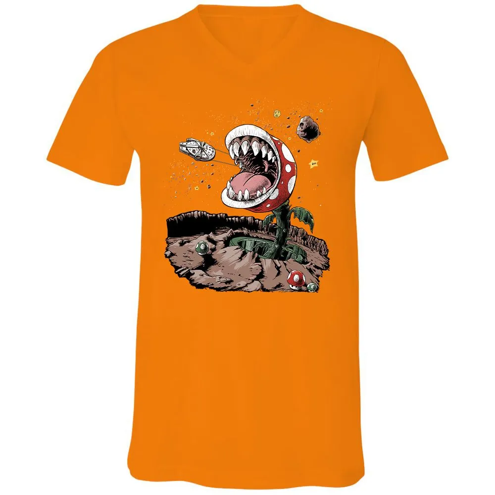 Unisex V-Neck T-Shirt - 5JBQEE7N - Orange - 11