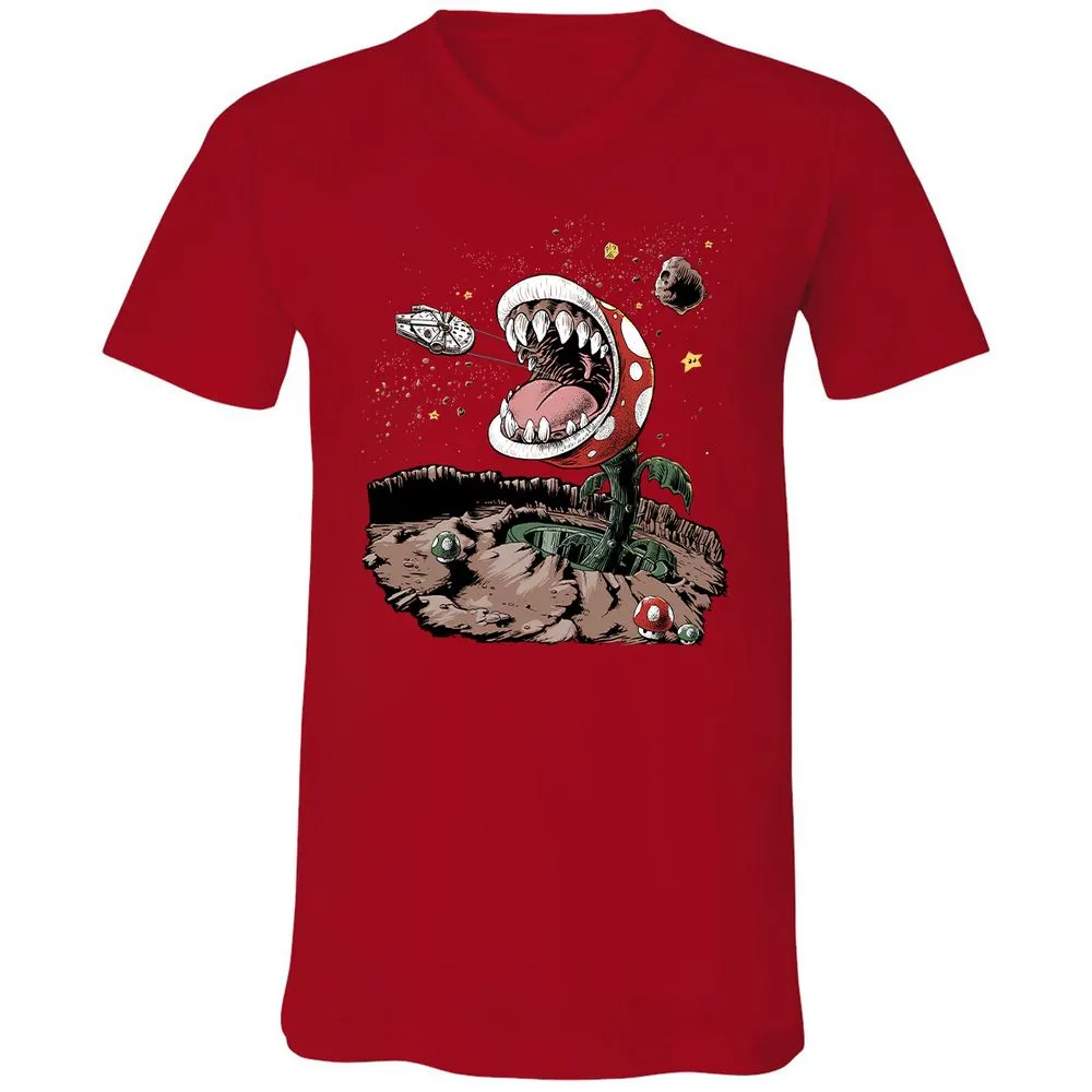 Unisex V-Neck T-Shirt - 5JBQEE7N - Red - 3