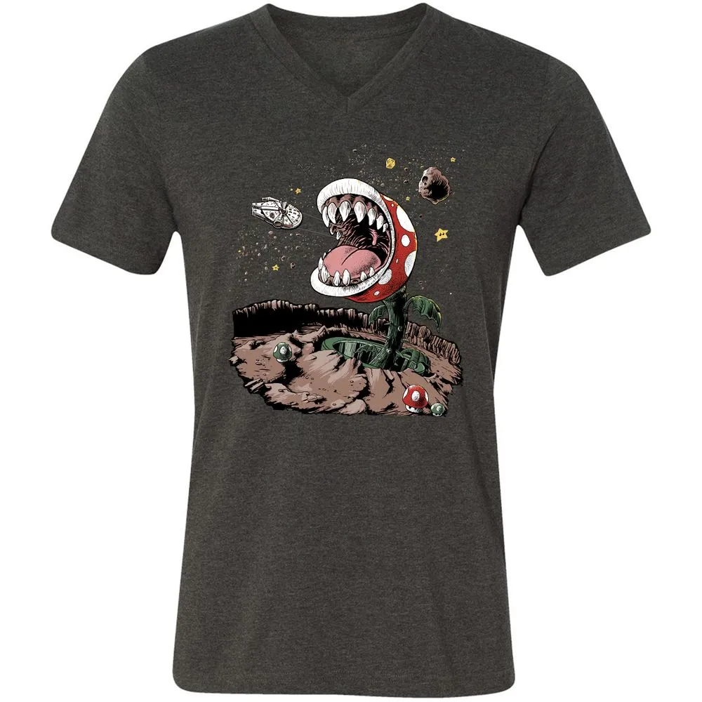 Unisex V-Neck T-Shirt - 5JBQEE7N - Dark Grey Heather - 8