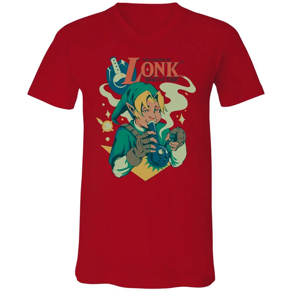 Unisex V-Neck T-Shirt - B98JACLR - Red - 3