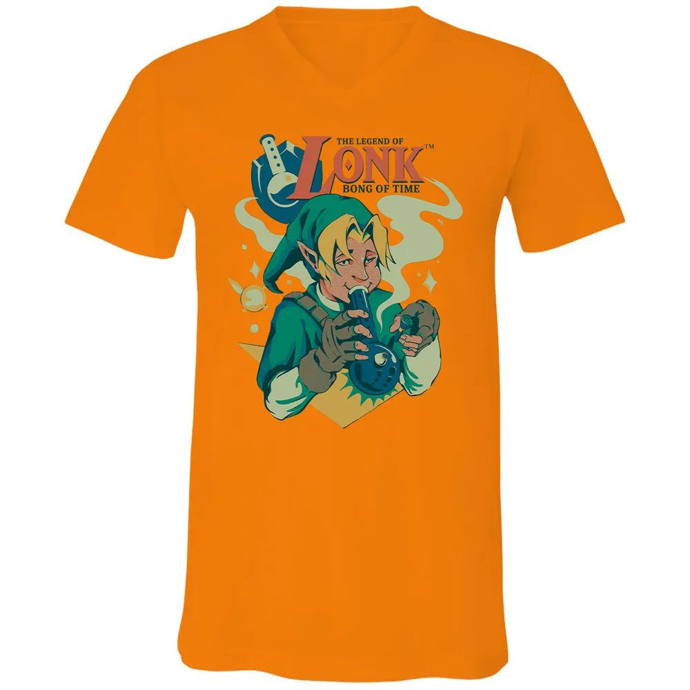 Unisex V-Neck T-Shirt - B98JACLR - Orange - 11