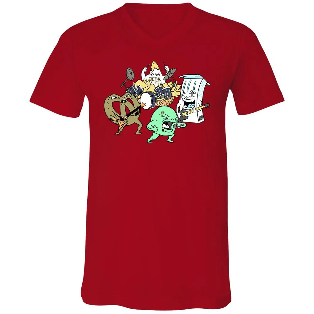 Unisex V-Neck T-Shirt - HS1RV4C7 - Red - 3