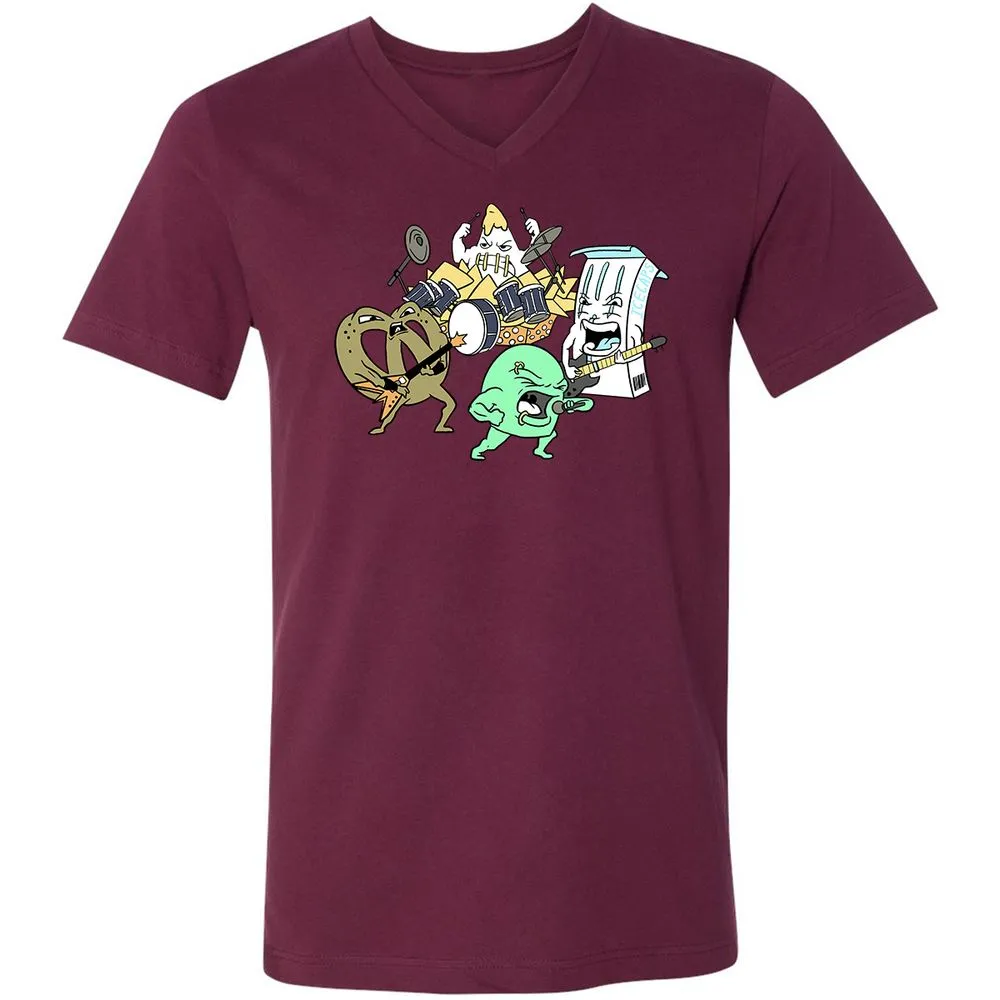 Unisex V-Neck T-Shirt - HS1RV4C7 - Maroon - 6