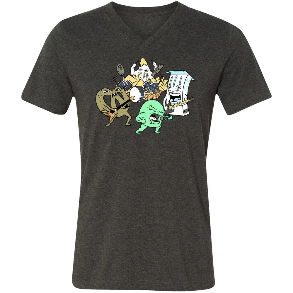 Unisex V-Neck T-Shirt - HS1RV4C7 - Dark Grey Heather - 8