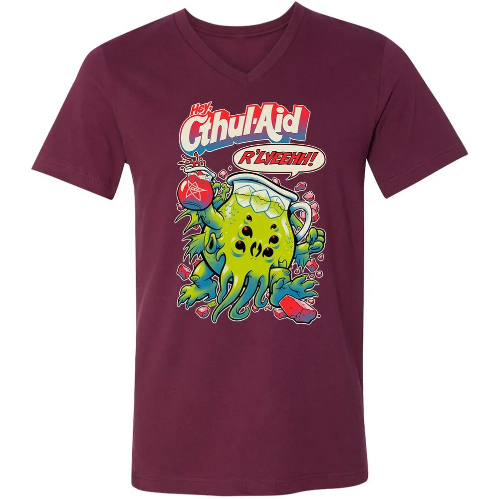 Unisex V-Neck T-Shirt - DKPARPGC - Maroon - 6