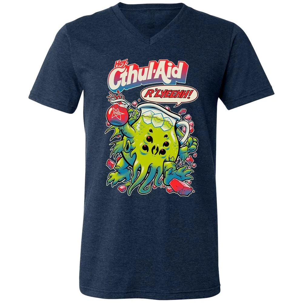 Unisex V-Neck T-Shirt - DKPARPGC - Heather Navy - 15