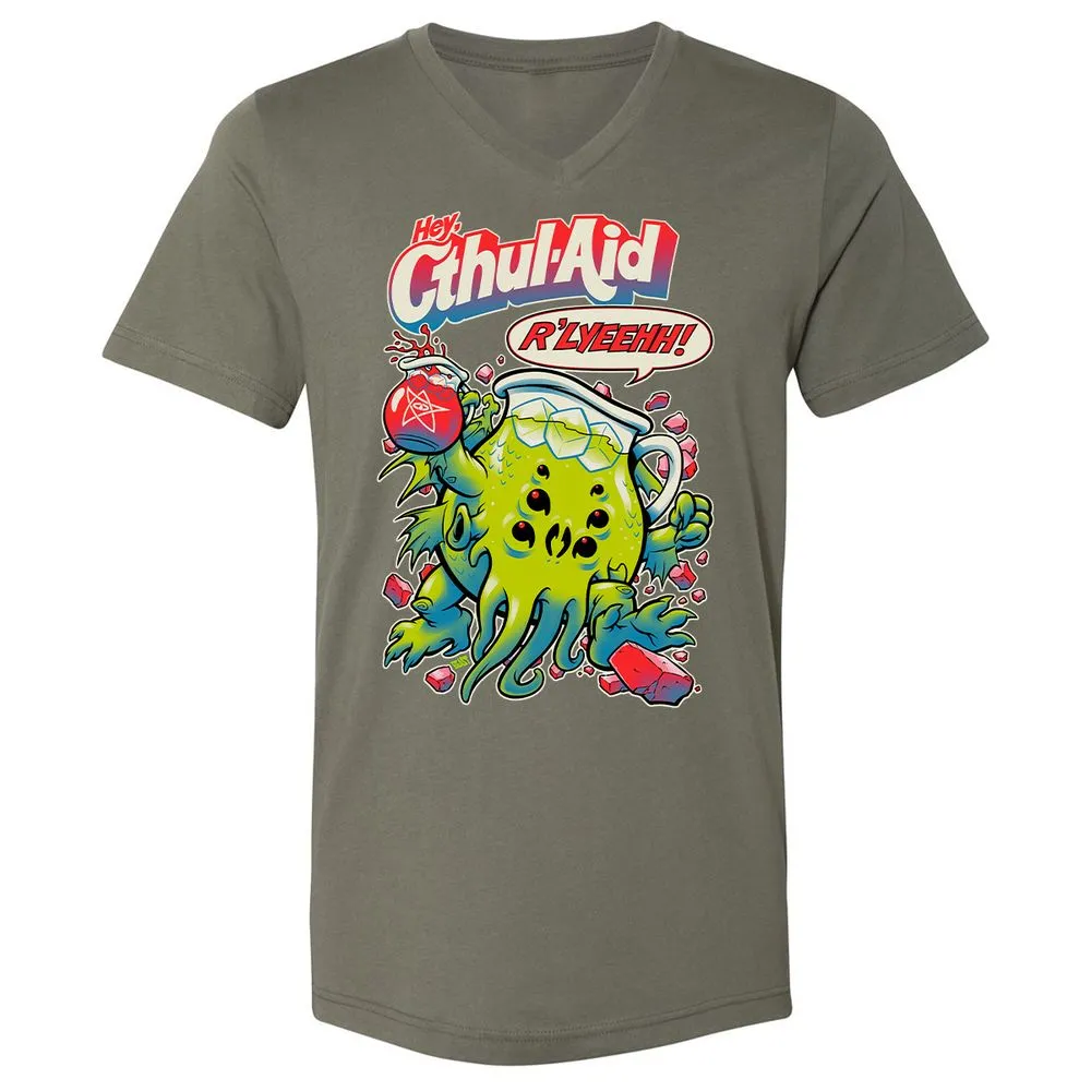 Unisex V-Neck T-Shirt - DKPARPGC - Military Green - 10