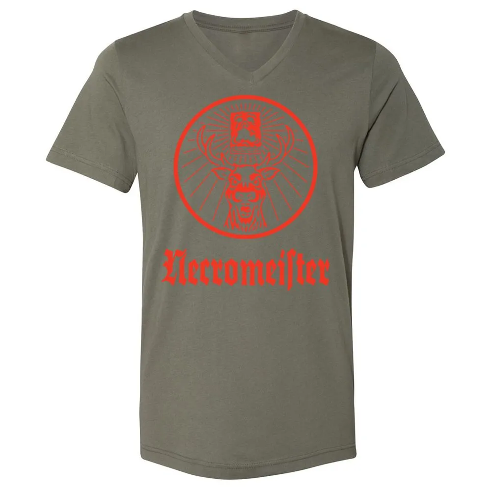 Unisex V-Neck T-Shirt - TVZFM4XH - Military Green - 10
