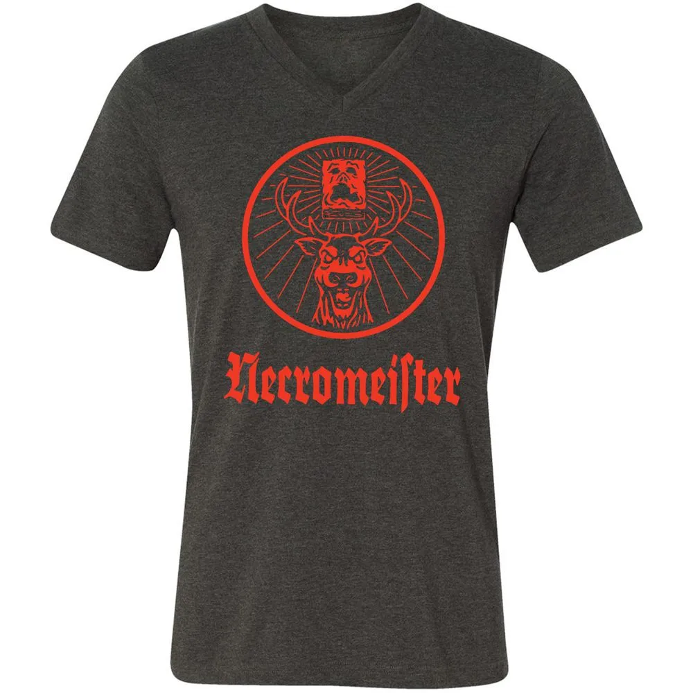 Unisex V-Neck T-Shirt - TVZFM4XH - Dark Grey Heather - 8
