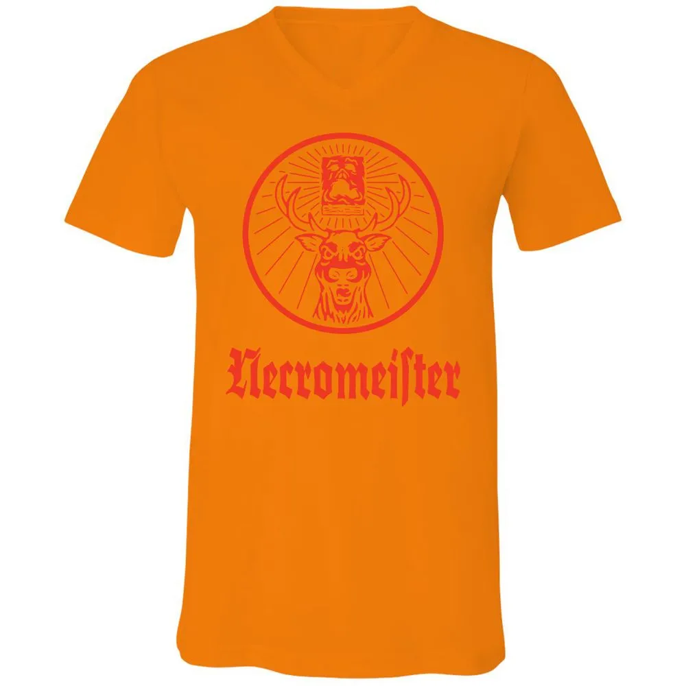 Unisex V-Neck T-Shirt - TVZFM4XH - Orange - 11