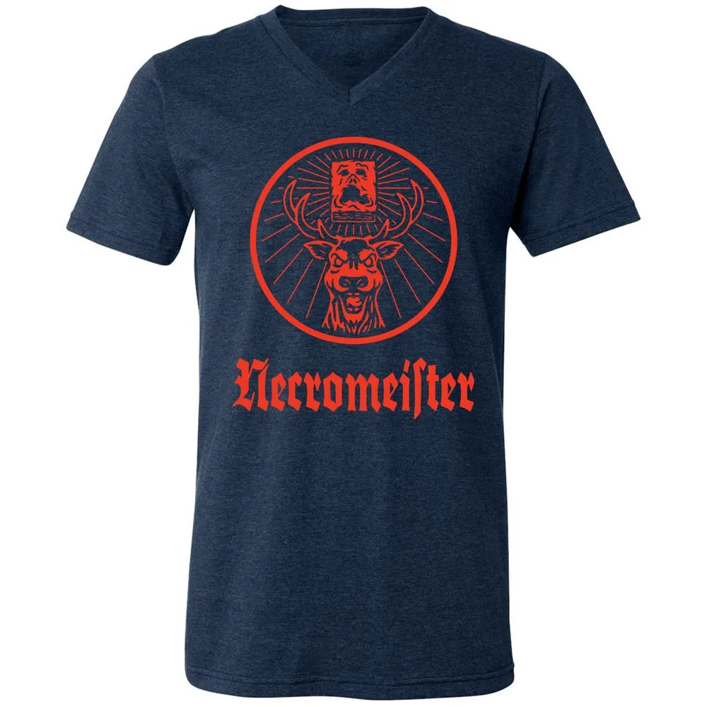 Unisex V-Neck T-Shirt - TVZFM4XH - Heather Navy - 15