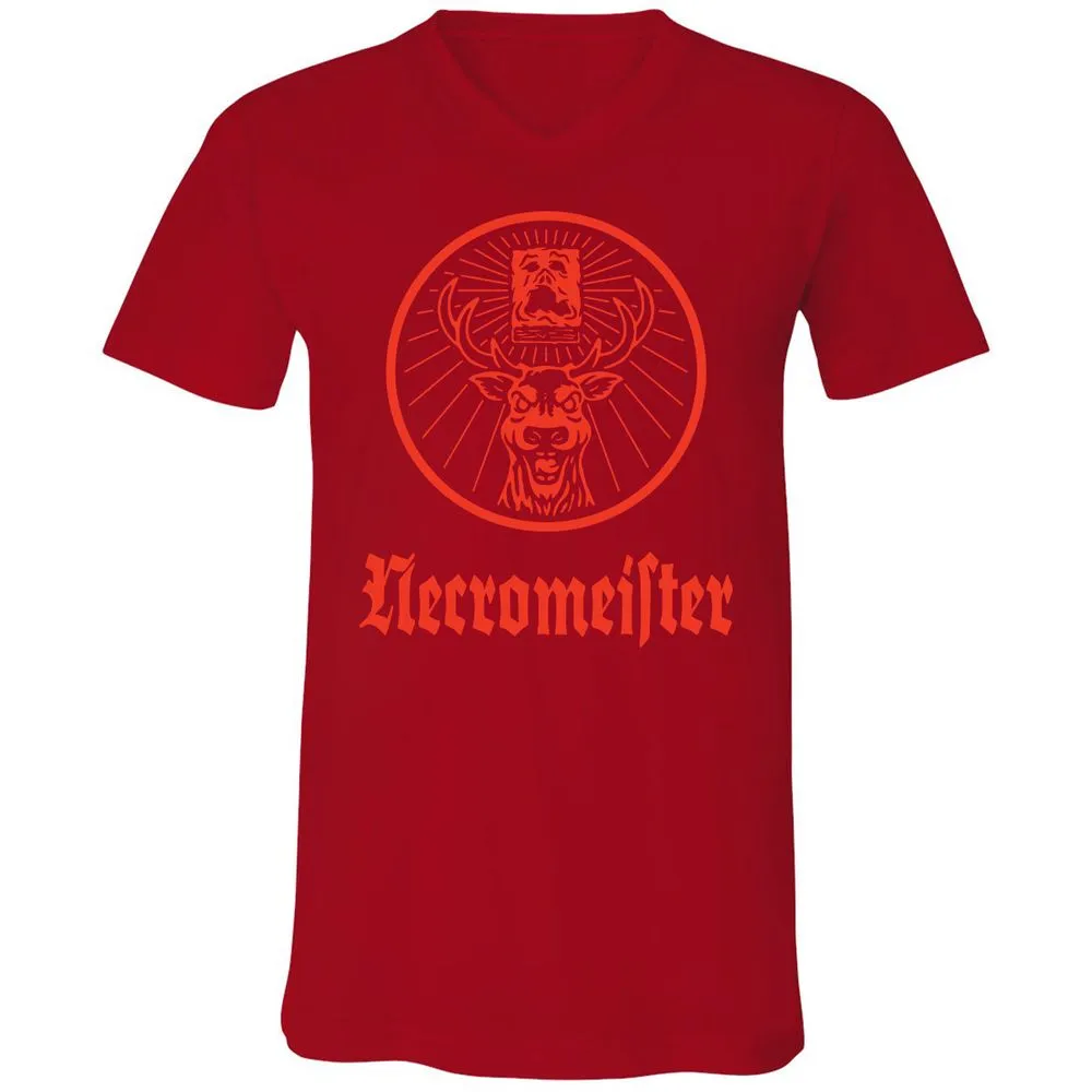 Unisex V-Neck T-Shirt - TVZFM4XH - Red - 3